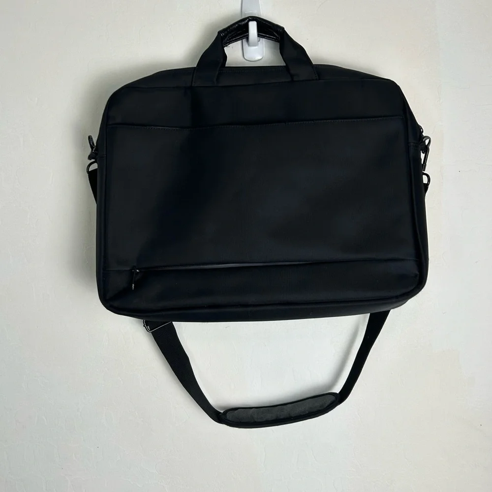 Brinch Black and Orange Laptop Bag with Professional Design